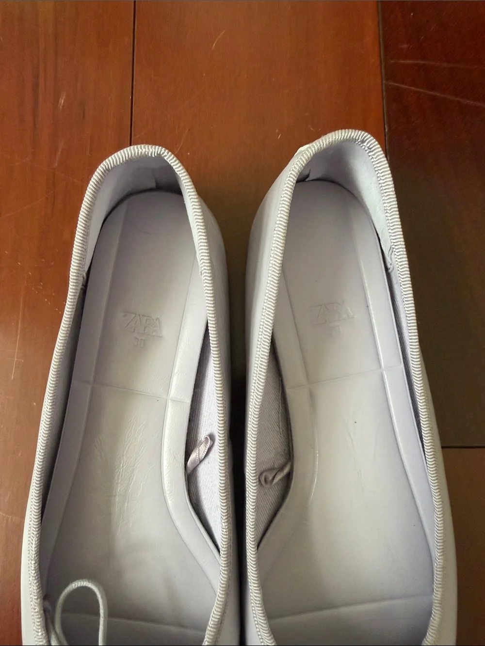 Zara Light Purple leather Ballet Flats with Bow